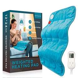 Weighted Heating Pad, Comfytemp 12x 24" Electric Heating Pad for Back ...