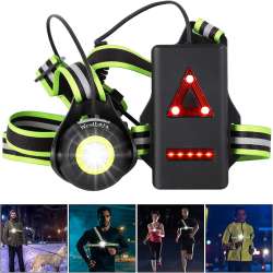 West Biking Night Running Light, USB Rechargeable Chest Light with 90 ...