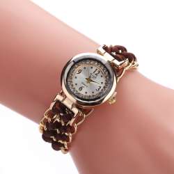 Women Watches Creativity Pure Hand Woven Quartz Watch Retractable Rope ...
