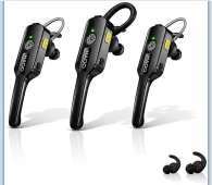 3 Pack Wireless Mini Walkie Talkies, ENC Noise Cancellation Ear-Hook