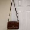 Brown animal print crocodile skin crossbody bag with removable strap Brown animal print crocodile skin crossbody bag with removable strap