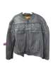 Daniel Smart Men's Leather Riding Jacket W/Reflective Skulls