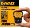 DEWALT Wearable Bluetooth Speaker, Clip-On Wireless Jobsite Pro Water-Resistant