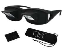 DS. DISTINCTIVE STYLE Lazy Readers Glasses Prism Glasses Lying Down Bed Horizontal Watching TV Reading Spectacles Horizontal Glasses - Black
