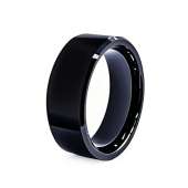 Edinruis RFID Rewritable Ring Black US#11(RFID Ring Dual Frequency in One Smart Ring 13.56MHz CUID&125KHz T5577 Access Key Cards Ceramic Smart Finger Ring Wear for Men or Women)
