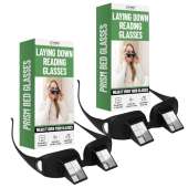 Evelots Lazy Glasses 2-Pack - Prism Reading Glasses for Bed, Laying Down Reading Glasses, High-Definition Spectacles for TV & Books, Over-Glasses Design, Unisex