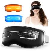 Eye Massager with Heat and Cooling, Integrated Smart Sleep Mask with Nose Rest and Soft Silicone Massage head, 4 Massage Modes for Migraines, Dry Eye, Dark Circles,Bluetooth Music, Gift for Men Women