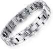 Feraco Magnetic Bracelet for Men Titanium Stainless Steel Therapy Silver w Tool
