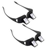 Frienda 2 Pack Lazy Prism Glasses 90° Laying Down Reading Glasses Lightweight Horizontal Spectacles with Ergonomic Design Black Frame for Men Women Adults(Large)