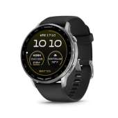 Garmin D2™ Air X15, Versatile Aviator Smartwatch with GPS, LED Flashlight, Health and Fitness Features, Aviation Weather, Built-in Microphone/Speaker, Silver with Black Silicone Band