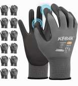 Kebada W1 Safety Work Gloves Unisex Touchscreen PU Coated 12 Pairs Medium