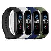 LeongLzt(4/5/8 PACK Xiaomi Mi 5/6/7 Strap/Amazfit Band 5/6 Replacement Bands for Mi Band 5/6/7 SmartWatch Bands & Amazfit Band 5/6, Skin-Friendly Soft & Flexible Silicone Straps for Male and Female