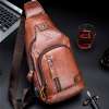 Men's Sling Backpack Genuine Leather Chest bag Crossbody Bag Shoulder Bag New Z Men's Sling Backpack Genuine Leather Chest bag Crossbody Bag Shoulder Bag New Z