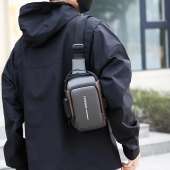 Men's Sling Backpack Waterproof Anti-theft Shoulder Crossbody Chest Bag USB Port
