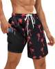 Mens Swim Trunks with Compression Liner Board Beach Shorts Quick Dry Swim Shorts