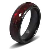 NFC Ntag216 Chip Ceramic Smart Finger Ring Programmable 888 Bytes Compatible with NFC Phone and Devices for Men or Women (Red, US#7)
