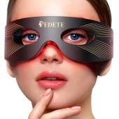 Pedete Red Light Therapy for Eyes, 3 Modes Under-Eye Red Light Eye Mask, Eye Massager for Fine Lines Eye Bags and Dark Circles for Men Women(Black)