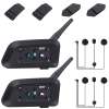 V6 Pro Motorcycle Helmet Bluetooth Intercom Headset 1200M 2 People Full Duplex W V6 Pro Motorcycle Helmet Bluetooth Intercom Headset 1200M 2 People Full Duplex W