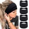 Wide Headbands for Women Black Stylish Head Wraps Boho Thick Hairbands Large Afr