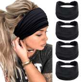 Wide Headbands for Women Black Stylish Head Wraps Boho Thick Hairbands Large Afr