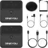 Wireless Lavalier Microphone System, TX/RX Set for DSLR, Phone, 70m Range Pouch Wireless Lavalier Microphone System, TX/RX Set for DSLR, Phone, 70m Range Pouch
