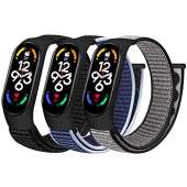 WNIPH Nylon Band Compatible with Xiaomi Mi Band 7/6/5/4/3, Soft Adjustable Sport Loop Wristband Replacement Strap for Women Men