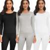 Womens Thermal Underwear Warm Long Johns Soft Top&Bottom Set For Winter Womens Thermal Underwear Warm Long Johns Soft Top&Bottom Set For Winter