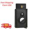 Airtag Wallet Case Genuine Leather Credit Card Holder Magnetic Air Tag Cover Airtag Wallet Case Genuine Leather Credit Card Holder Magnetic Air Tag Cover