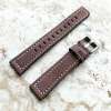 Brown Stitched Leather Band for Garmin D2 Air X10 & Venu 2 Plus Sq 2 -B18P20 Brown Stitched Leather Band for Garmin D2 Air X10 & Venu 2 Plus Sq 2 -B18P20
