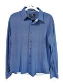 Buttercloth Icy Cotton Regular Fit Long Sleeve Button Up Blue LG