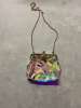 Clear Iridescent Holographic Kiss-Lock Clutch Crossbody Bag with Gold Chain Clear Iridescent Holographic Kiss-Lock Clutch Crossbody Bag with Gold Chain