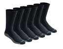 Dickies Dri-Tech Original Moisture Control Crew Socks, Black, Large, 6 Pairs Dickies Dri-Tech Original Moisture Control Crew Socks, Black, Large, 6 Pairs