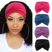 Extra Wide Headbands for Women Large Turban Headband Non Slip Boho Elastic Hairb