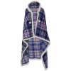 Hooded Fleece Wearable Throw Blanket in Purple Plaid with Faux Sherpa Trim Hooded Fleece Wearable Throw Blanket in Purple Plaid with Faux Sherpa Trim