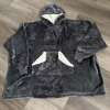 Hooded Wearable Blanket Cozy Gray Sherpa Lined Oversized Pouch Pocket Hooded Wearable Blanket Cozy Gray Sherpa Lined Oversized Pouch Pocket