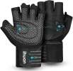 ihuan Ventilated Weight Lifting Gym Workout Gloves with Wrist Large, Black