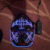 LED Light-Up Halloween Face Mask, Black/Purple Plastic, One Size Adult Unisex LED Light-Up Halloween Face Mask, Black/Purple Plastic, One Size Adult Unisex