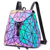 LOVEVOOK Geometric Luminous Backpack for Women Holographic Reflective Purses ...