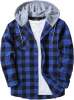 Men's Flannel Hoodie Plaid Button Down Shirt Jacket Long Sleeve with Pocket Men's Flannel Hoodie Plaid Button Down Shirt Jacket Long Sleeve with Pocket