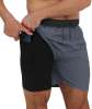 Mens Quick Dry 2 in 1 Swim Trunks with Compression Liner Zipper Pockets Beach