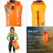 Open Water Swim Buoy Float Dry Bag - 22”x 10” Before Inflation Xterra Wetsuits