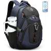 Swissdigital Design Travel Laptop Backpack for Men with USB SD803-12 Black/Blue