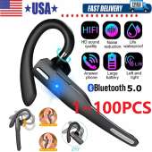 Trucker Wireless Bluetooth 5.1 Earpiece Headset Mic Earbud Noise Cancelling LOT