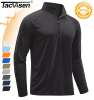 UPF50+ Men's 1/4 Zip Sun Block UV Shirts Long Sleeve Performance Fishing T-Shirt
