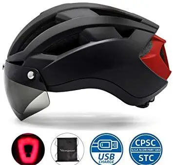 VICTGOAL Bike Helmet with USB Rechargeable Rear Light 1 VICTGOAL Bike Helmet