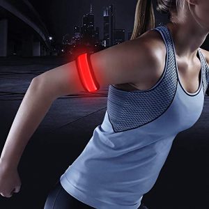 PROLOSO Pack of 7 LED Light Up Band Slap Bracelets Night Safety Wrist Band for Running Man Riding Walking Concert Party Camping Outdoor Sports with 8 Extra Button Battery