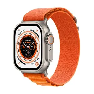 Apple Watch Ultra [GPS + Cellular 49mm] Smart Watch w/Rugged Titanium Case & Orange Alpine Loop Medium. Fitness Tracker, Precision GPS, Action Button, Extra-Long Battery Life, Brighter Retina Display