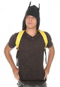 Where does he get those wonderful toys? Introducing the Batman backpack, cowl included 3