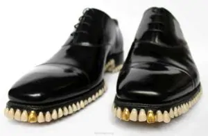 Just in time for Halloween, shoes made from human dentures 1