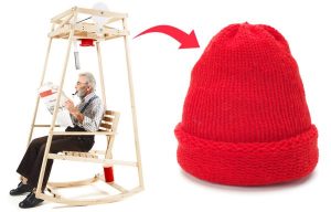 Rocking-knit rocking chair automatically knits as you sway back and forth 9